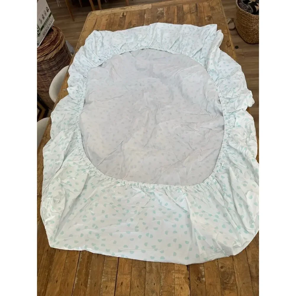 Crate & Barrel Kids Organic Cotton Twin Size Sheet Set Half Moon